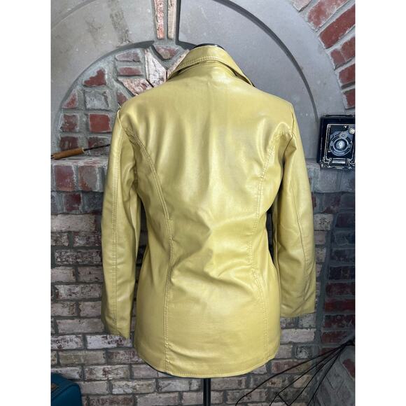 Fingerhut Vegan leather Jacket gun Mustard vintage 1970s - Picture 10 of 15